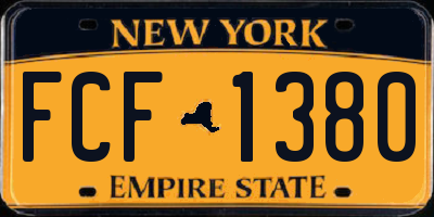 NY license plate FCF1380