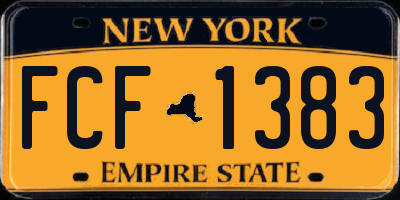 NY license plate FCF1383