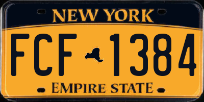 NY license plate FCF1384