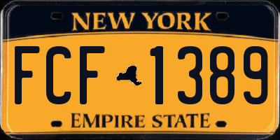 NY license plate FCF1389