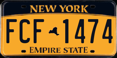 NY license plate FCF1474
