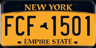 NY license plate FCF1501