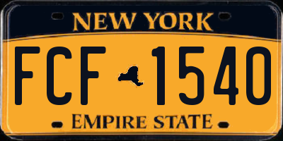 NY license plate FCF1540