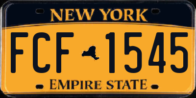NY license plate FCF1545