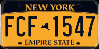 NY license plate FCF1547