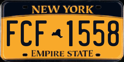 NY license plate FCF1558