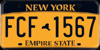 NY license plate FCF1567