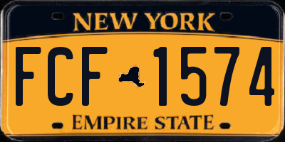NY license plate FCF1574