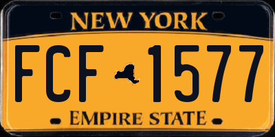 NY license plate FCF1577