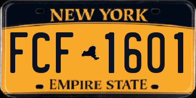 NY license plate FCF1601