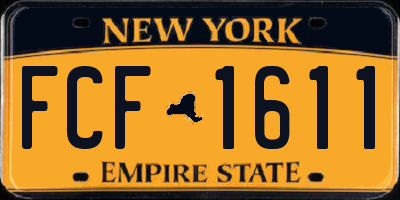 NY license plate FCF1611