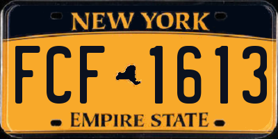 NY license plate FCF1613
