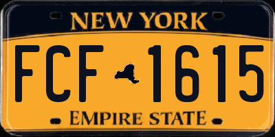 NY license plate FCF1615