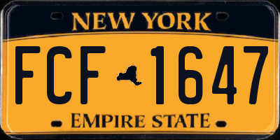 NY license plate FCF1647