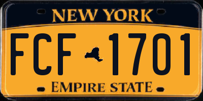 NY license plate FCF1701