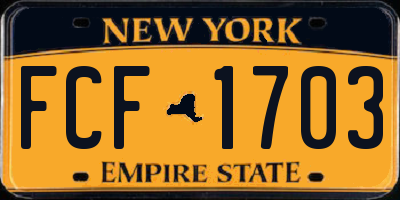 NY license plate FCF1703