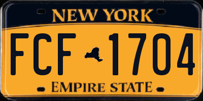 NY license plate FCF1704