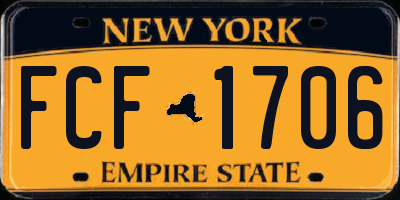 NY license plate FCF1706