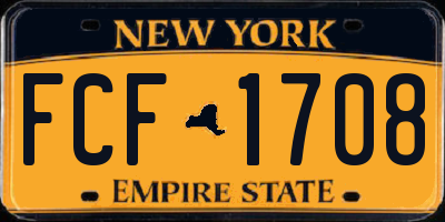 NY license plate FCF1708