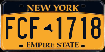 NY license plate FCF1718
