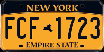 NY license plate FCF1723