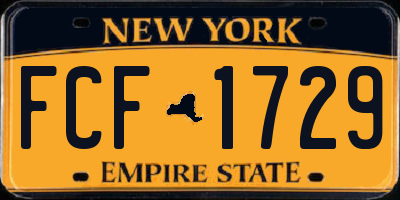 NY license plate FCF1729