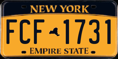 NY license plate FCF1731