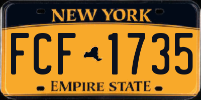 NY license plate FCF1735