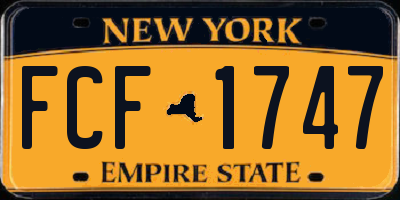 NY license plate FCF1747