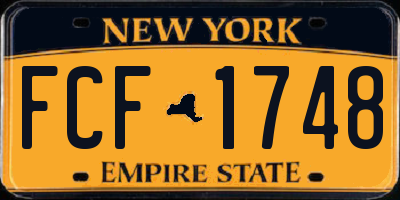 NY license plate FCF1748