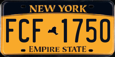 NY license plate FCF1750