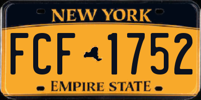 NY license plate FCF1752