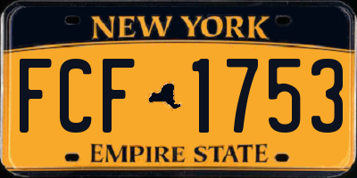 NY license plate FCF1753