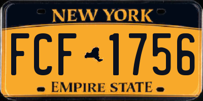 NY license plate FCF1756