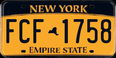 NY license plate FCF1758
