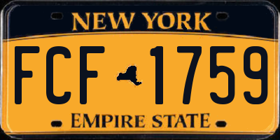NY license plate FCF1759