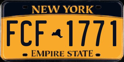 NY license plate FCF1771