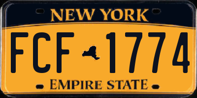 NY license plate FCF1774