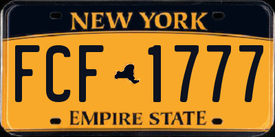 NY license plate FCF1777