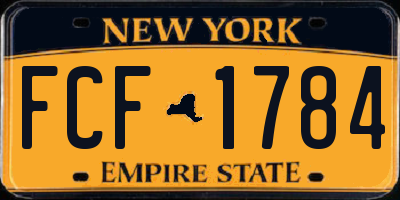 NY license plate FCF1784