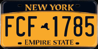 NY license plate FCF1785