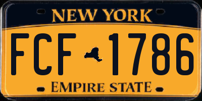 NY license plate FCF1786