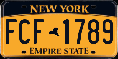 NY license plate FCF1789