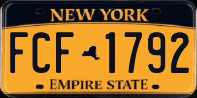 NY license plate FCF1792