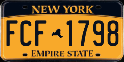 NY license plate FCF1798
