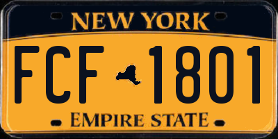 NY license plate FCF1801