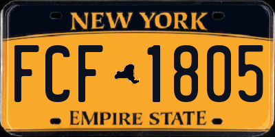 NY license plate FCF1805