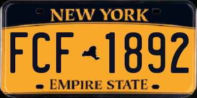 NY license plate FCF1892