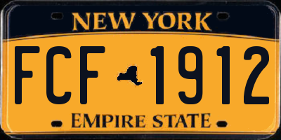 NY license plate FCF1912