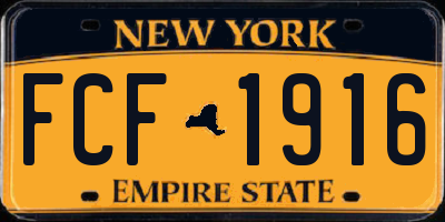 NY license plate FCF1916